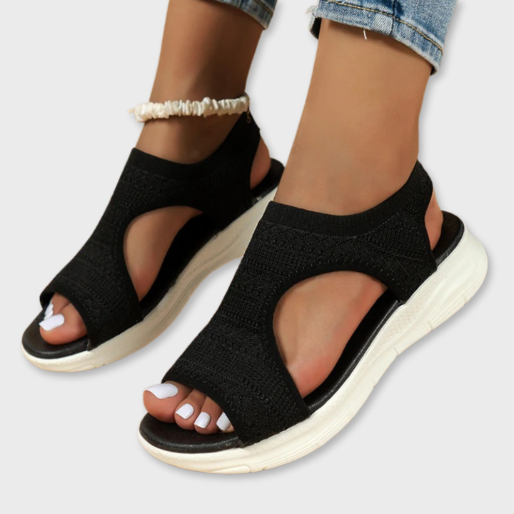 Robin | Zwarte Sleehak Sandalen