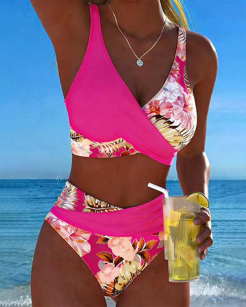 Bikini Set met Bloemenprint en Split