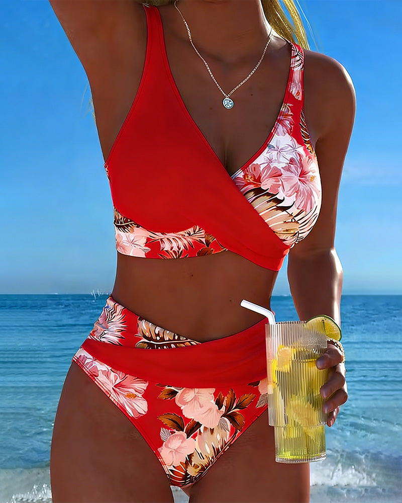 Bikini Set met Bloemenprint en Split