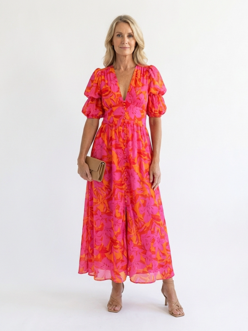 Willow™ | Bloemenjurk met pofmouwen