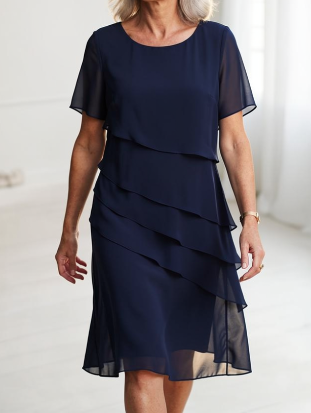 Juliette | Elegante, vloeiende jurk met ruches