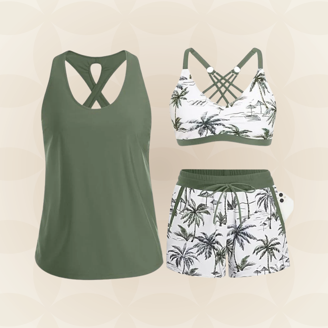 Rosalie | Badmode set Koordsluiting en Ademend Materiaal