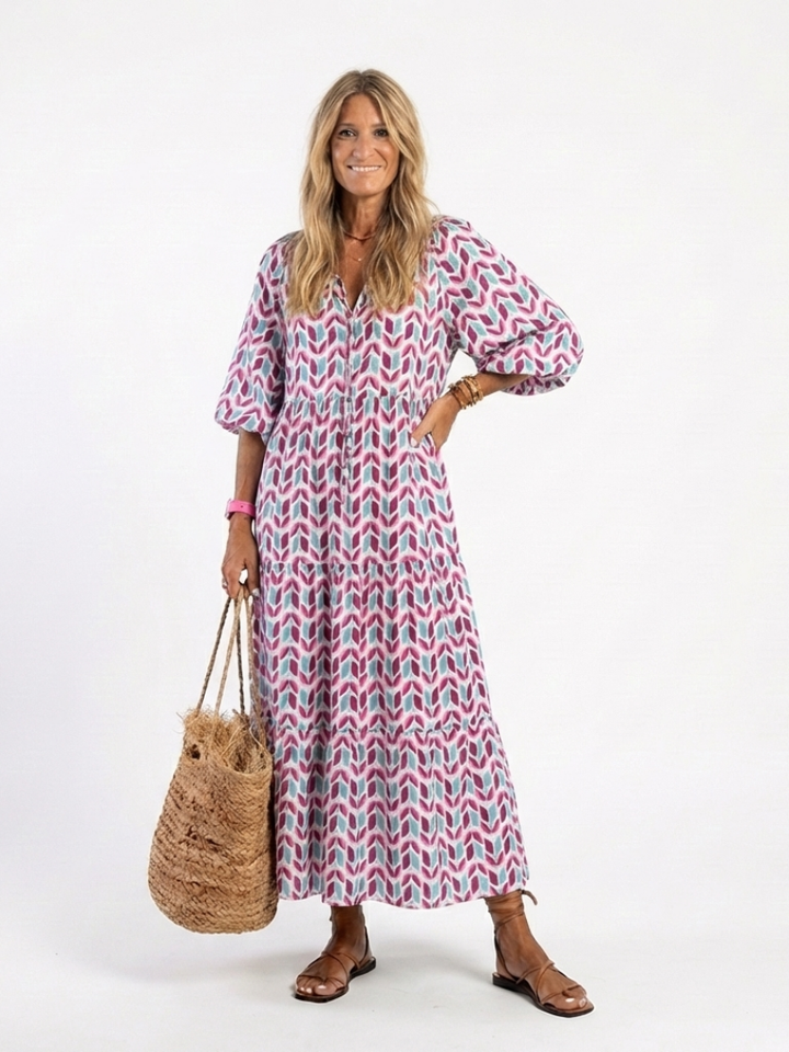 Mireya™ | Midi-jurk met geometrische print