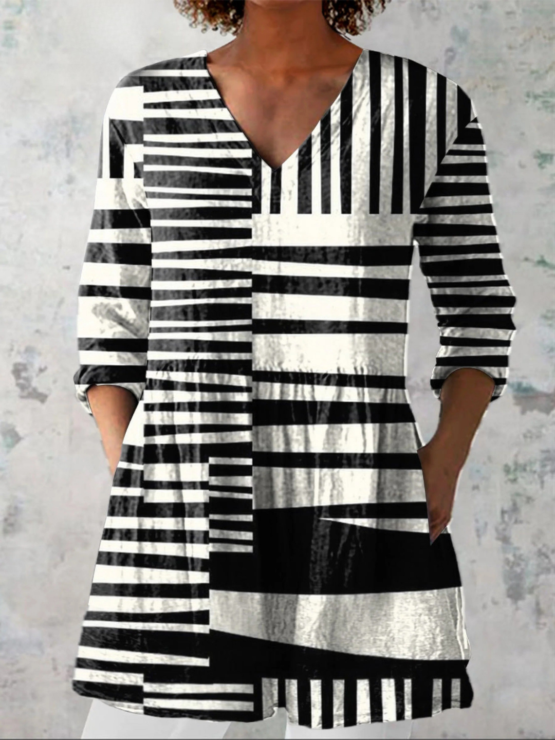 Quinn | Lange Blouse met uitdrukkelijk patroon