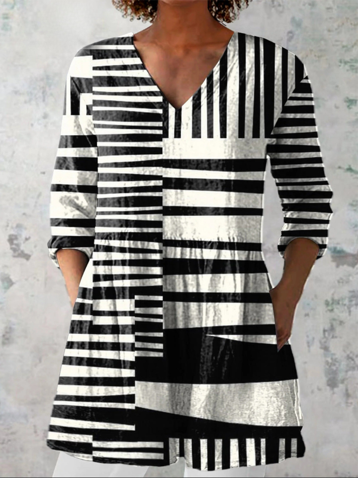 Quinn | Lange Blouse met uitdrukkelijk patroon