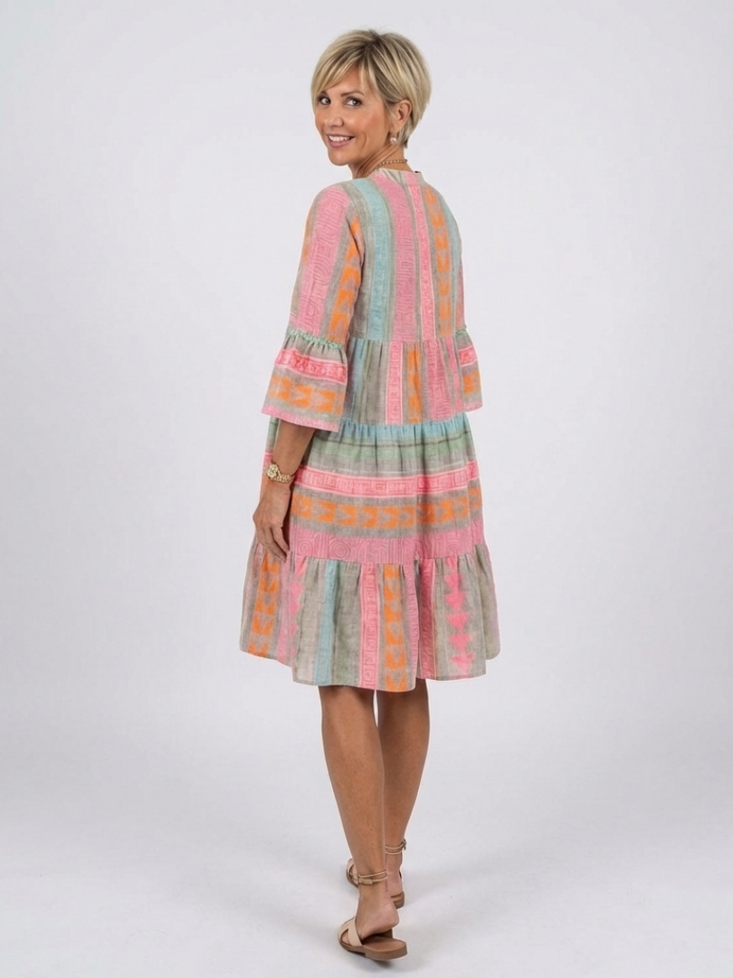 Manon™ | Knielange jurk met geometrische print