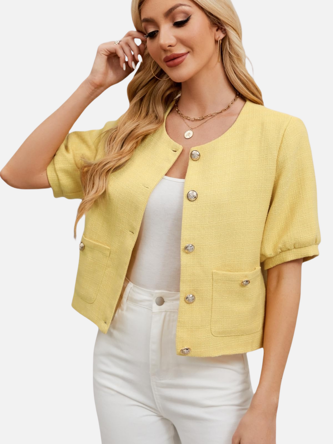 Vivian | Cropped Tweed Jasje
