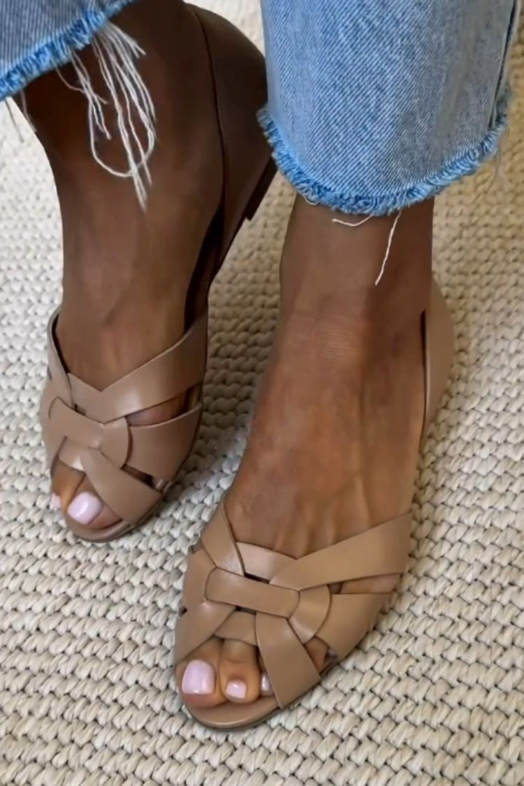 Serafina | Gevlochten Sandalen in Natuurtint