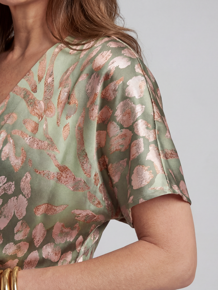 Coralie™ | Midi-wikkeljurk met abstracte print
