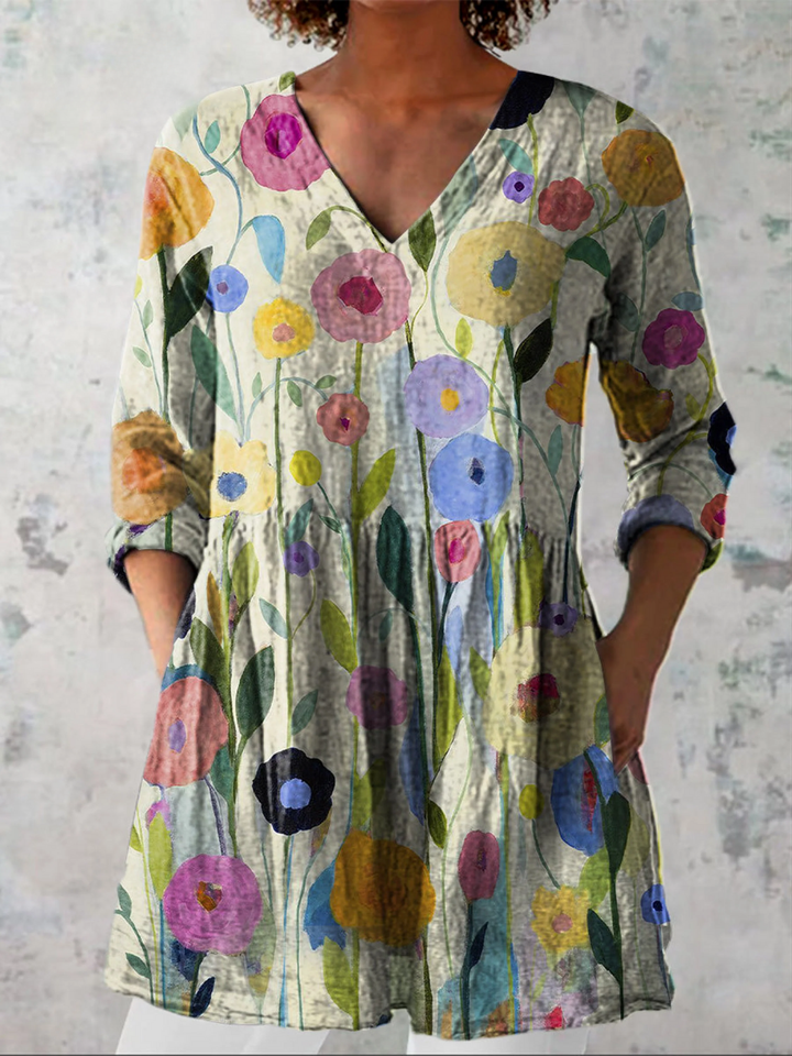 Remi | Lange Blouse met Indrukwekkend Patroon