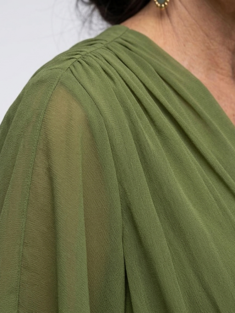 Elise™ | Gedrapeerde midi-jurk