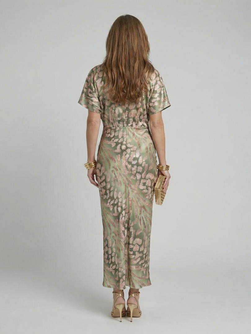 Coralie™ | Midi-wikkeljurk met abstracte print