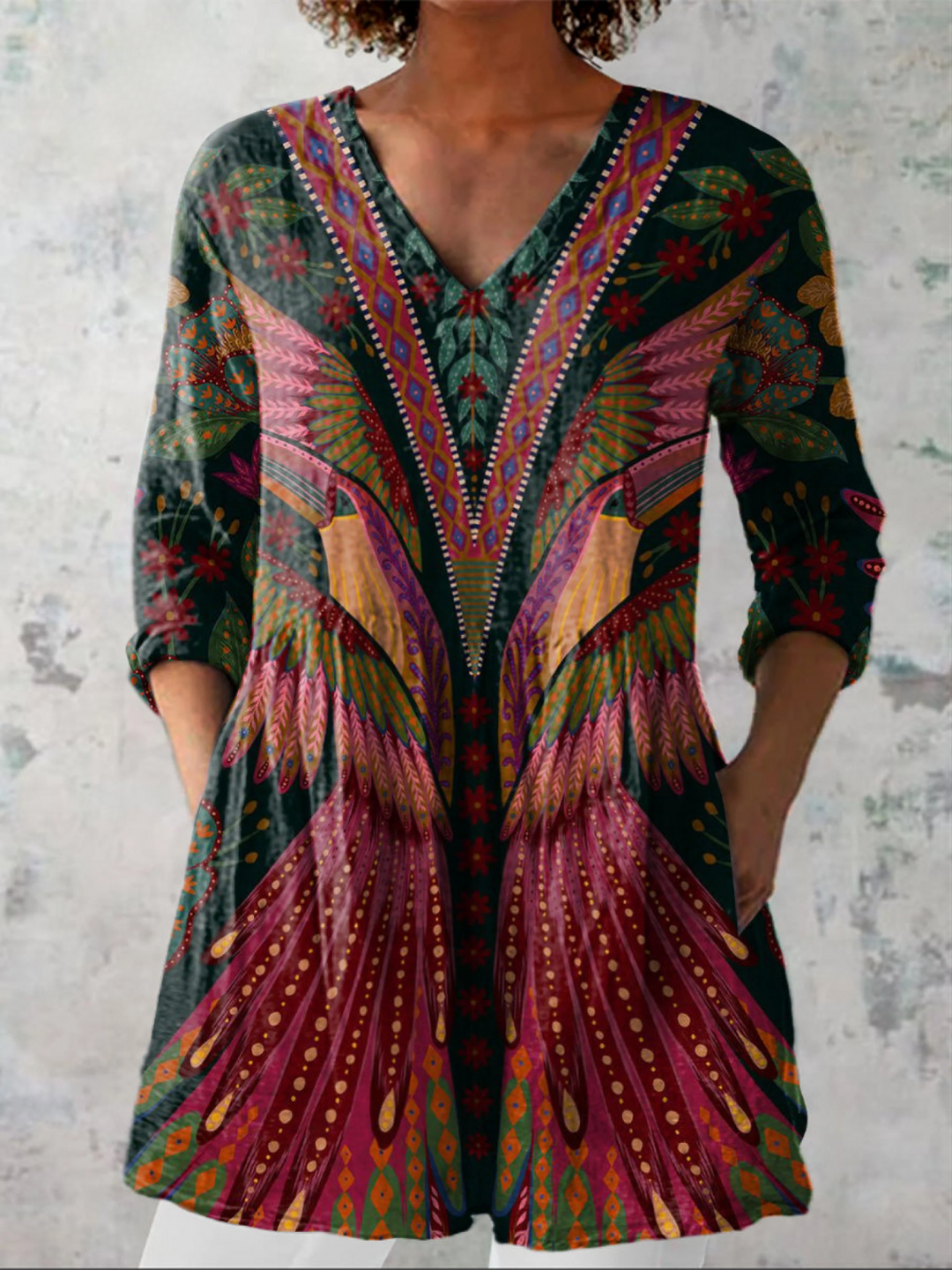 Mila | Lange Blouse met een opvallend patroon