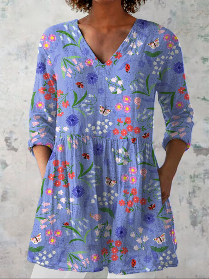 Amelie | Lange Blouse met een opvallend patroon