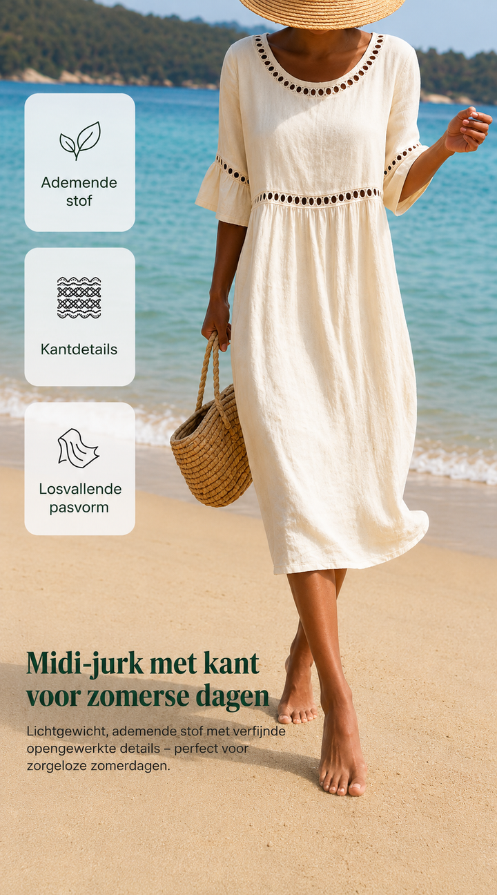 Amara™ | Elegante Buikcamouflerende Midi Jurk