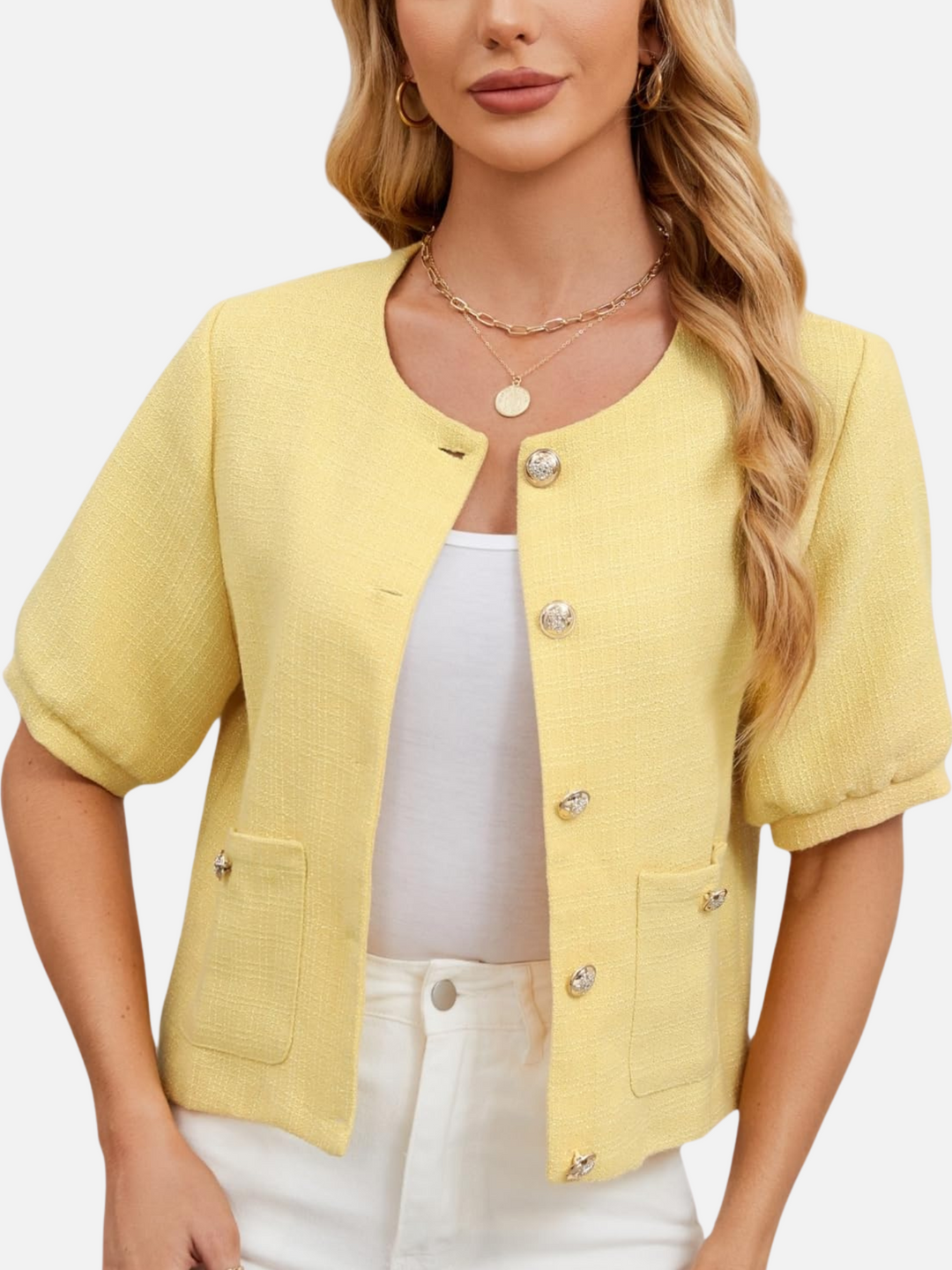 Vivian | Cropped Tweed Jasje
