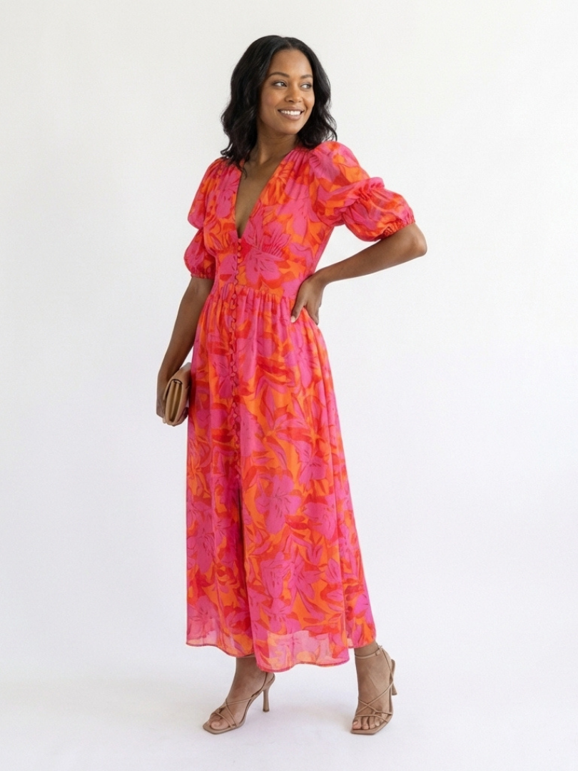 Willow™ | Bloemenjurk met pofmouwen