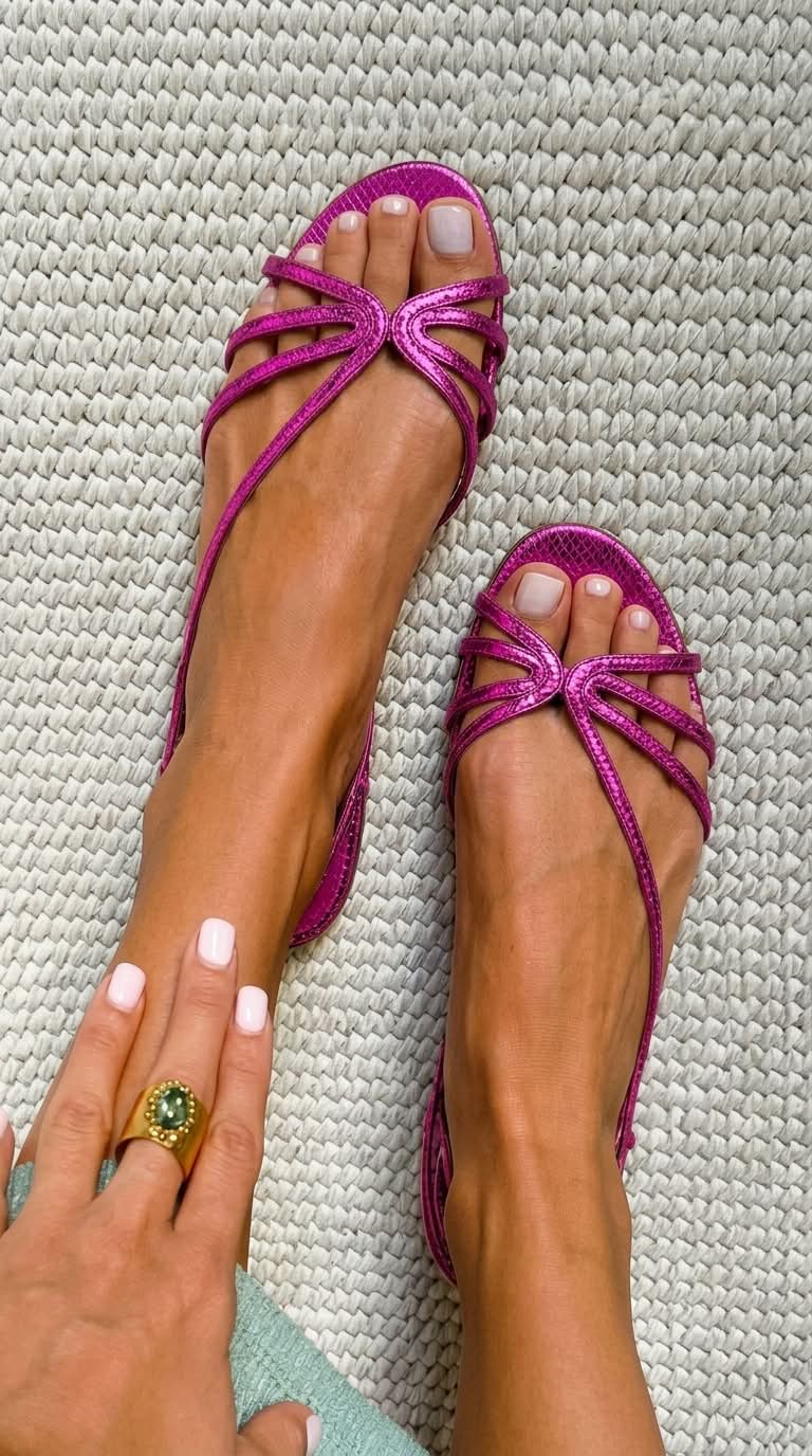 Aurelia™ | Metallic sandalen met gevlochten bandjes