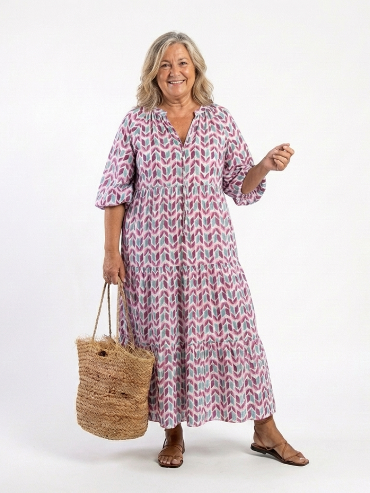 Mireya™ | Midi-jurk met geometrische print
