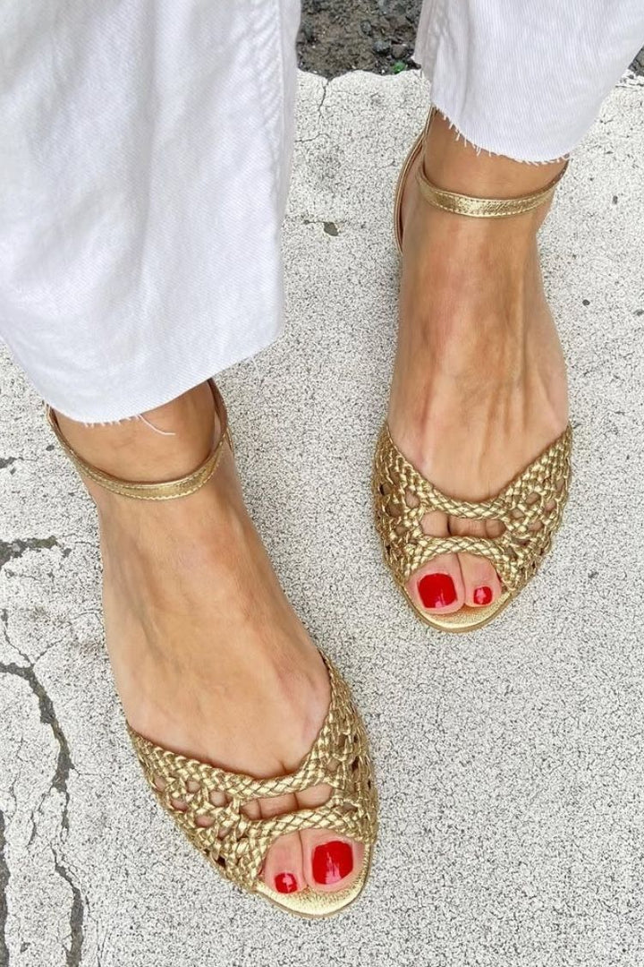 Maribel™ | Gevlochten sandalen met enkelband