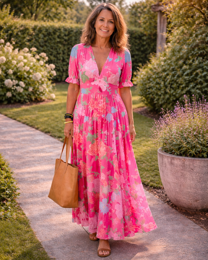 Lianne™ | Mouwloze midi-jurk met bloemenprint