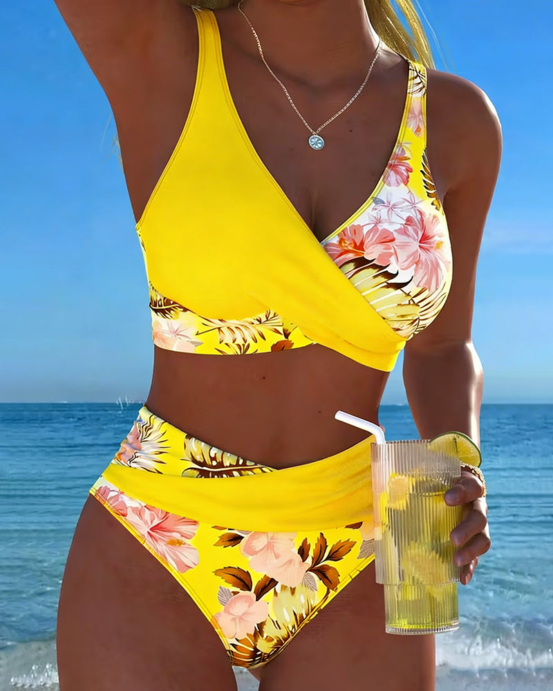 Bikini Set met Bloemenprint en Split
