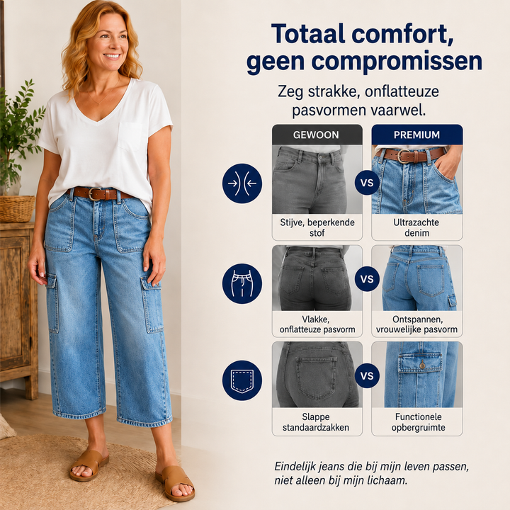 Luxe Stretch Jeans met Verkorte Lengte | Tijdelijk 50% Korting