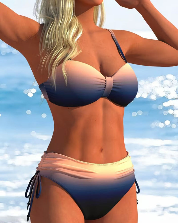Bikini Kleurverloop Patroon Met Koord