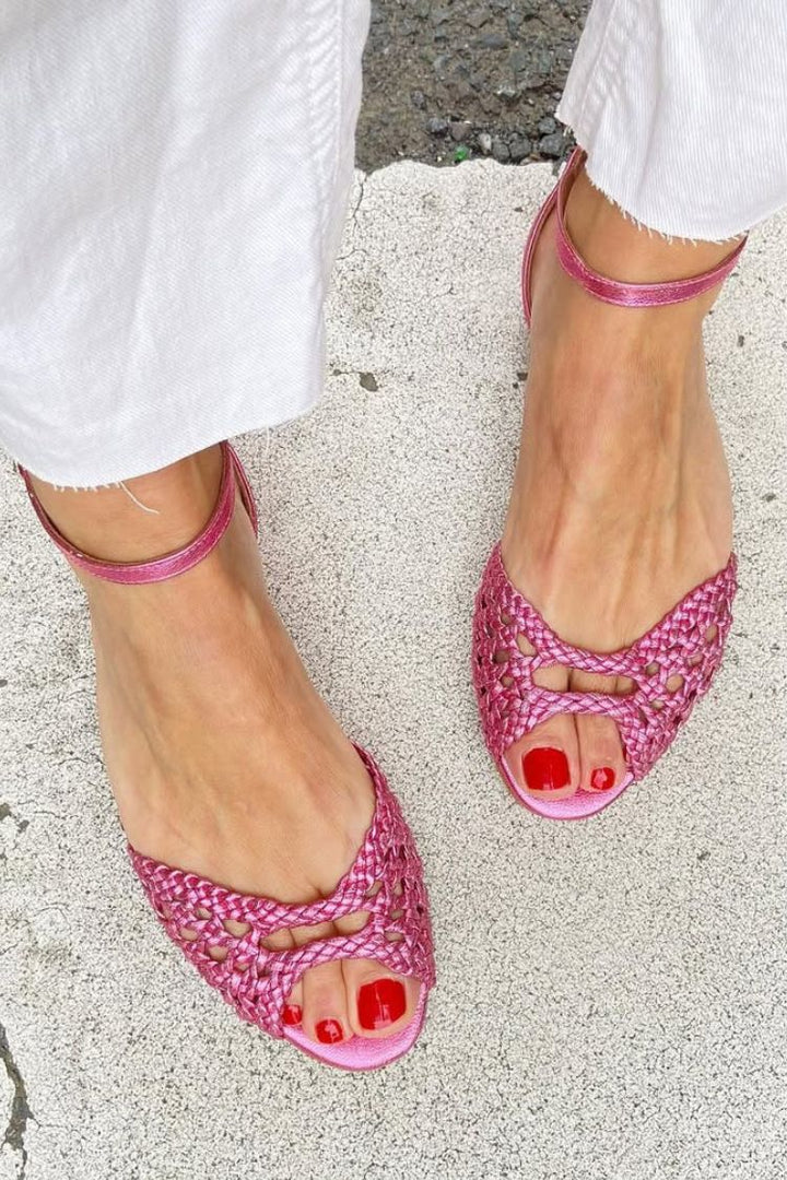 Maribel™ | Gevlochten sandalen met enkelband