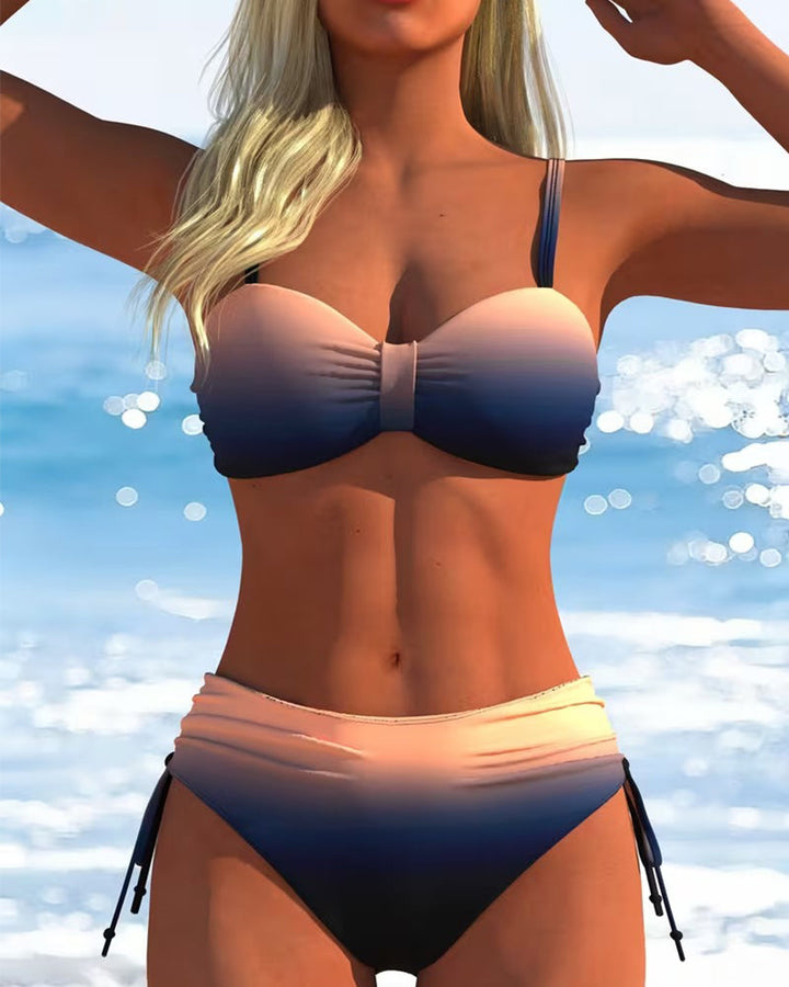 Bikini Kleurverloop Patroon Met Koord