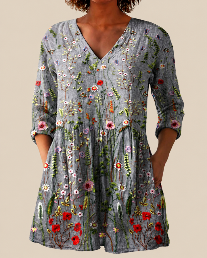 Sloane | Lange Blouse met expressief patroon