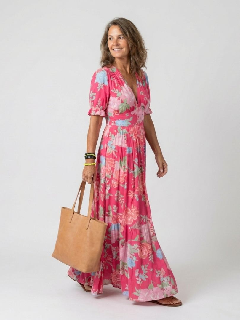 Lianne™ | Mouwloze midi-jurk met bloemenprint