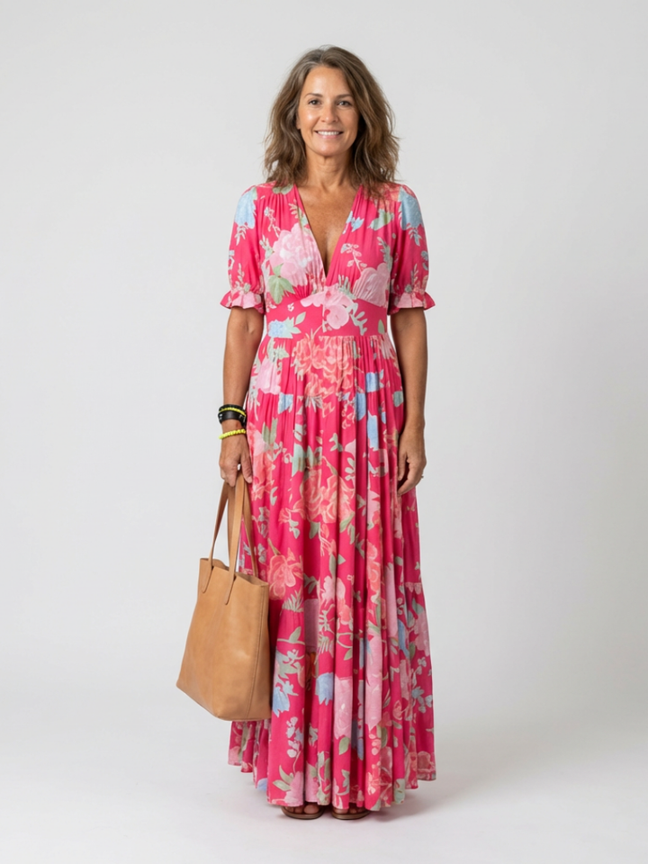Lianne™ | Mouwloze midi-jurk met bloemenprint