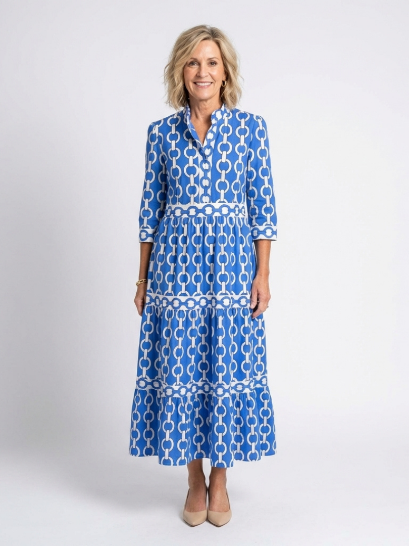 Isolde™ | Midi-jurk met kettingprint