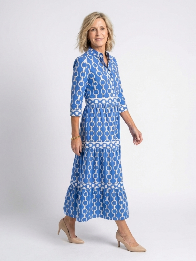 Isolde™ | Midi-jurk met kettingprint