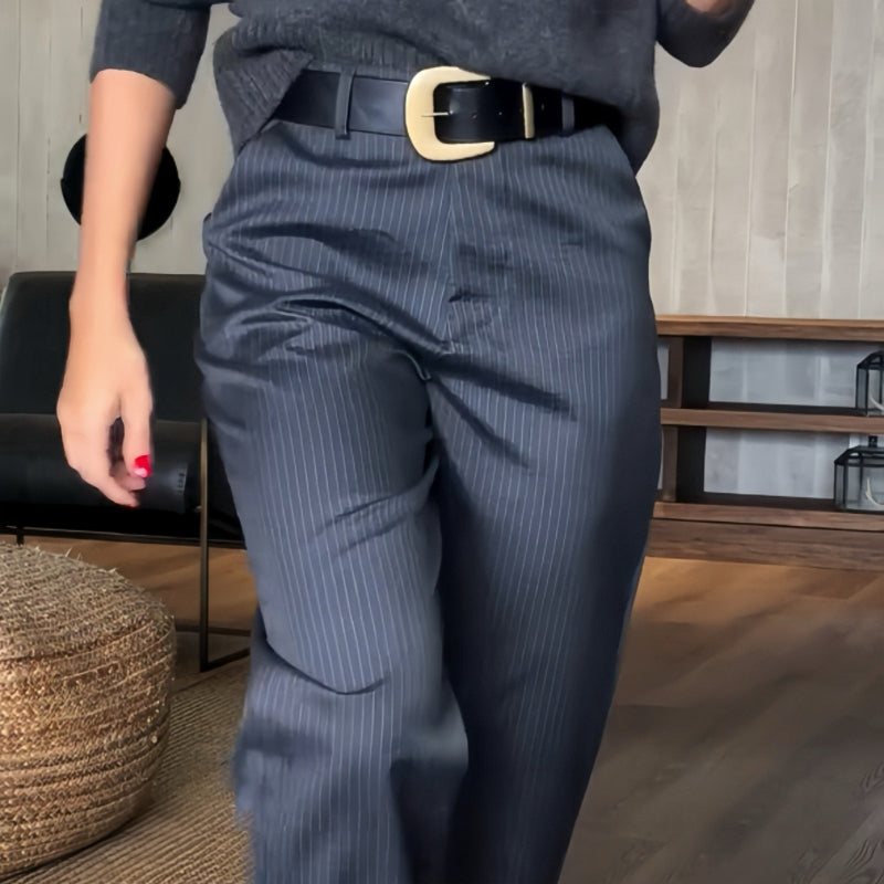 Elvirah | CASUAL BLAZERBROEK met Hoge Taille en Straight Fit