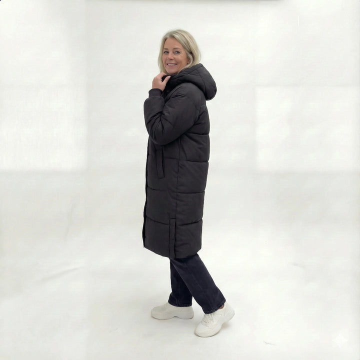 Luna | Lange Gewatteerde Winterjas met Capuchon
