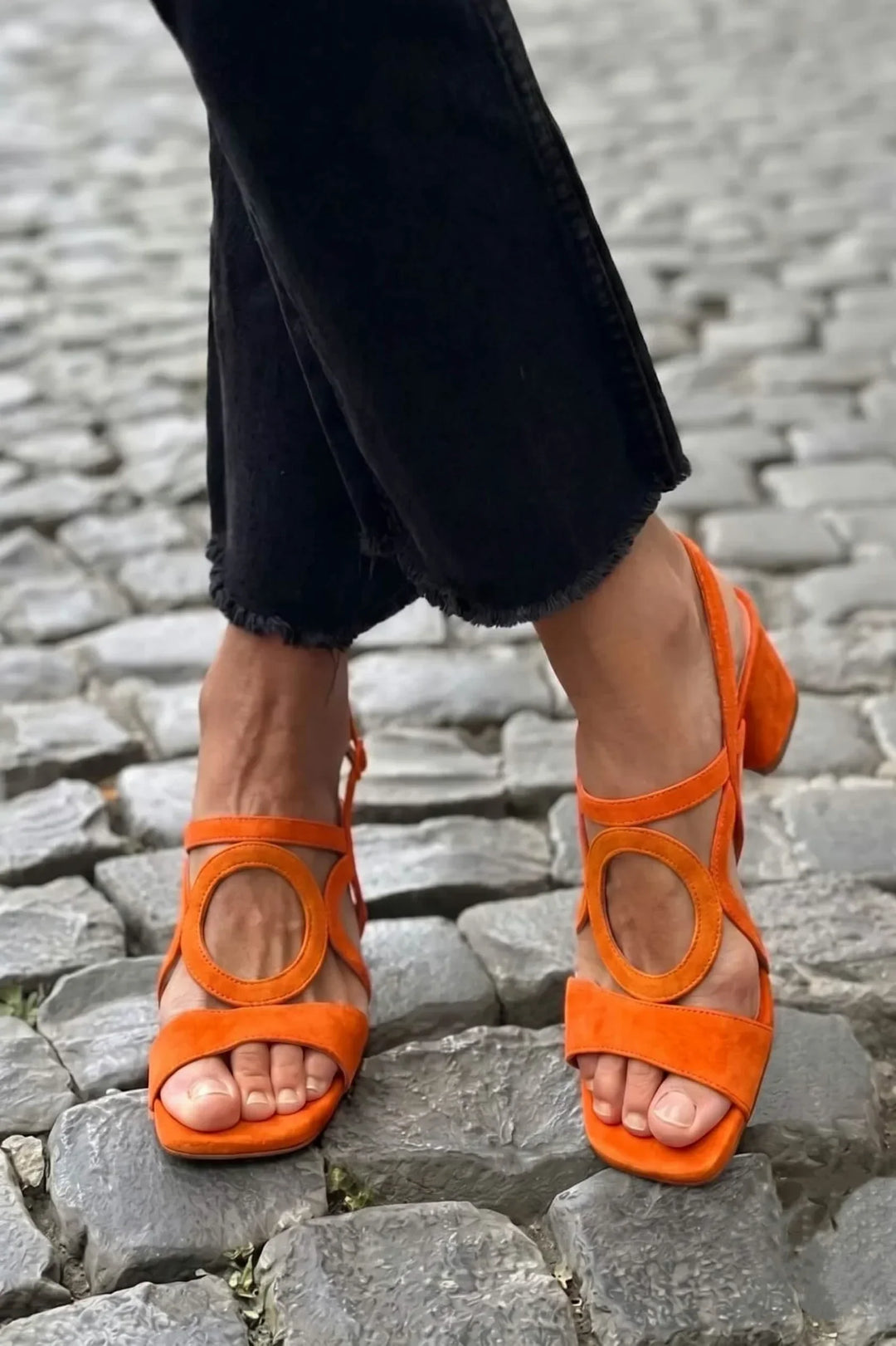 Camille™ | Sandalen met vierkante neus en opengewerkte bandjes