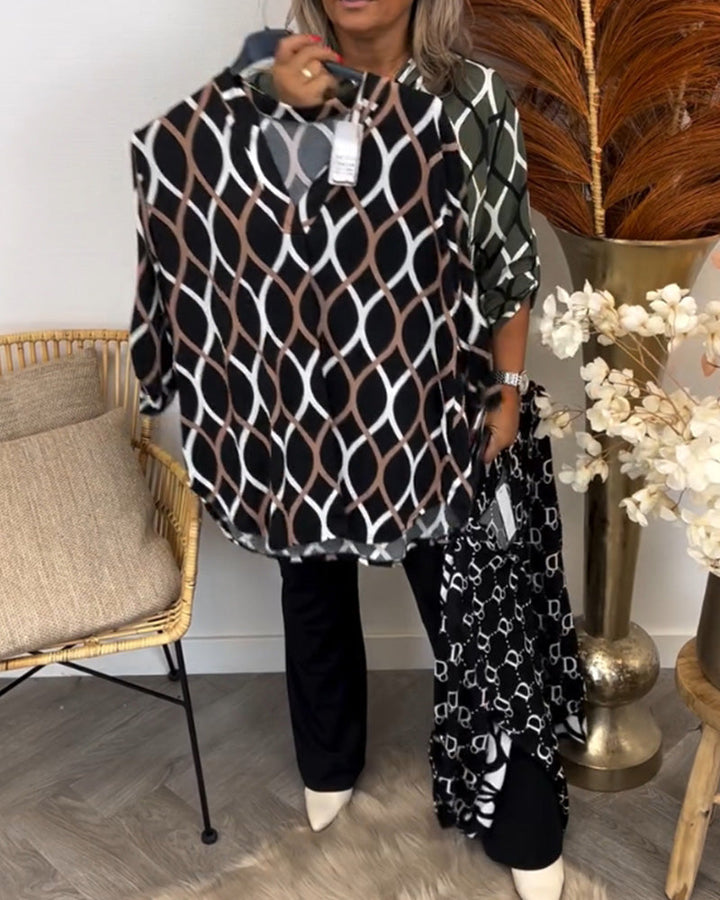 Nore | Flatterende damesblouse met elegant patroon