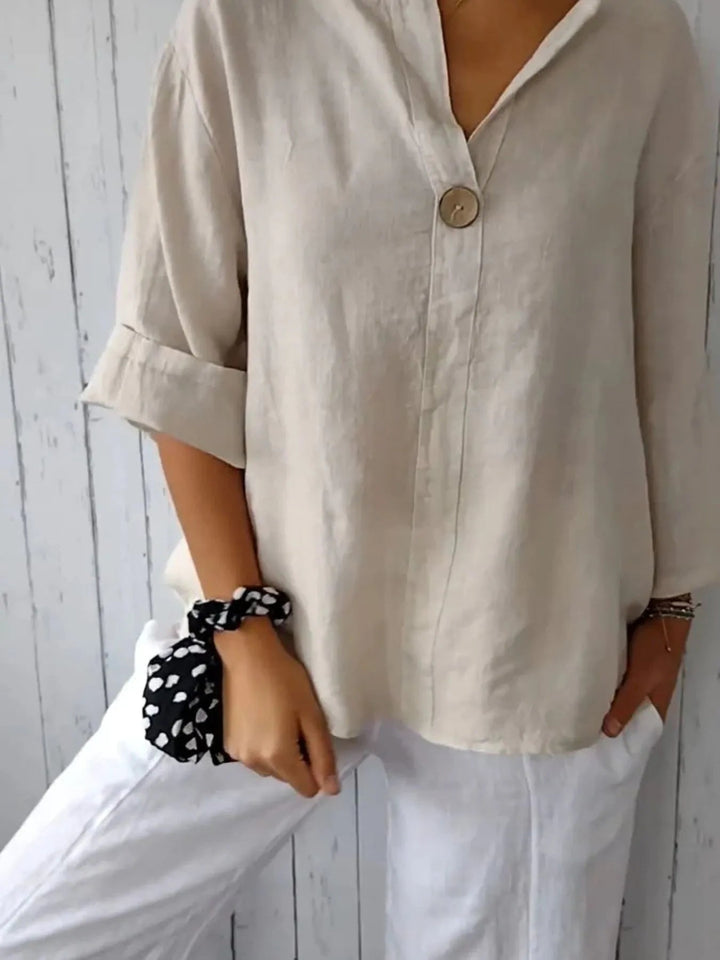 Samy | Blouse van linnenmix