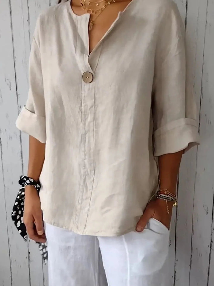 Samy | Blouse van linnenmix