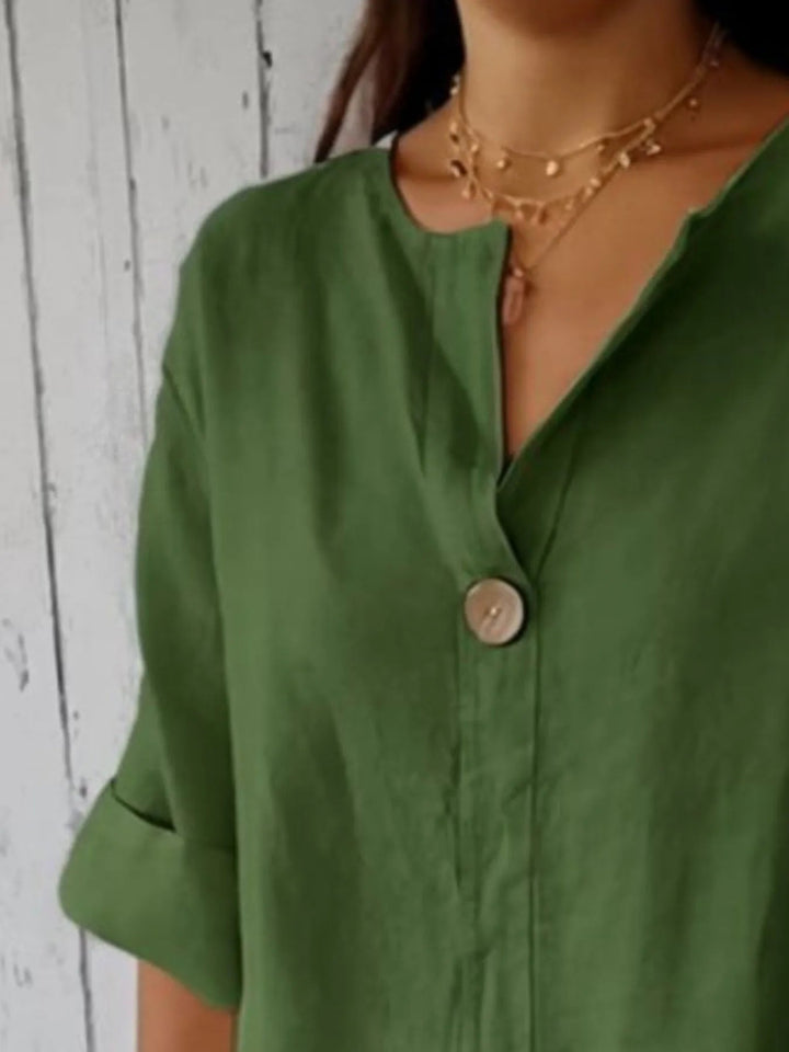 Samy | Blouse van linnenmix