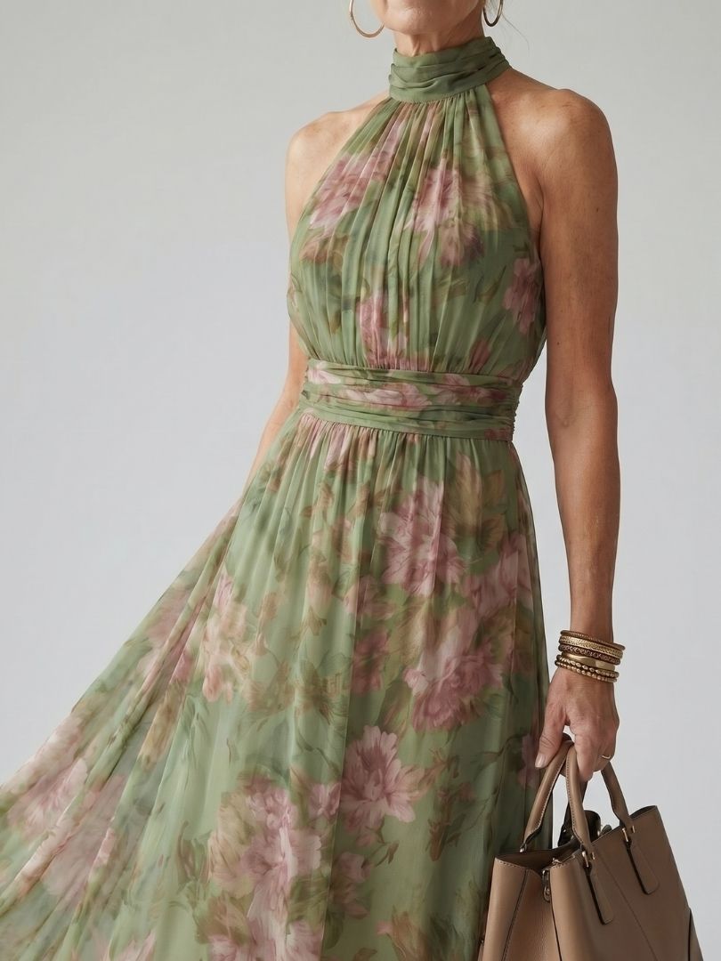 Naomi™ | Maxi-jurk met halterhals