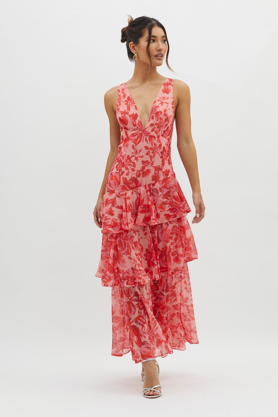 LISA | Bloemen Volant Maxi Jurk