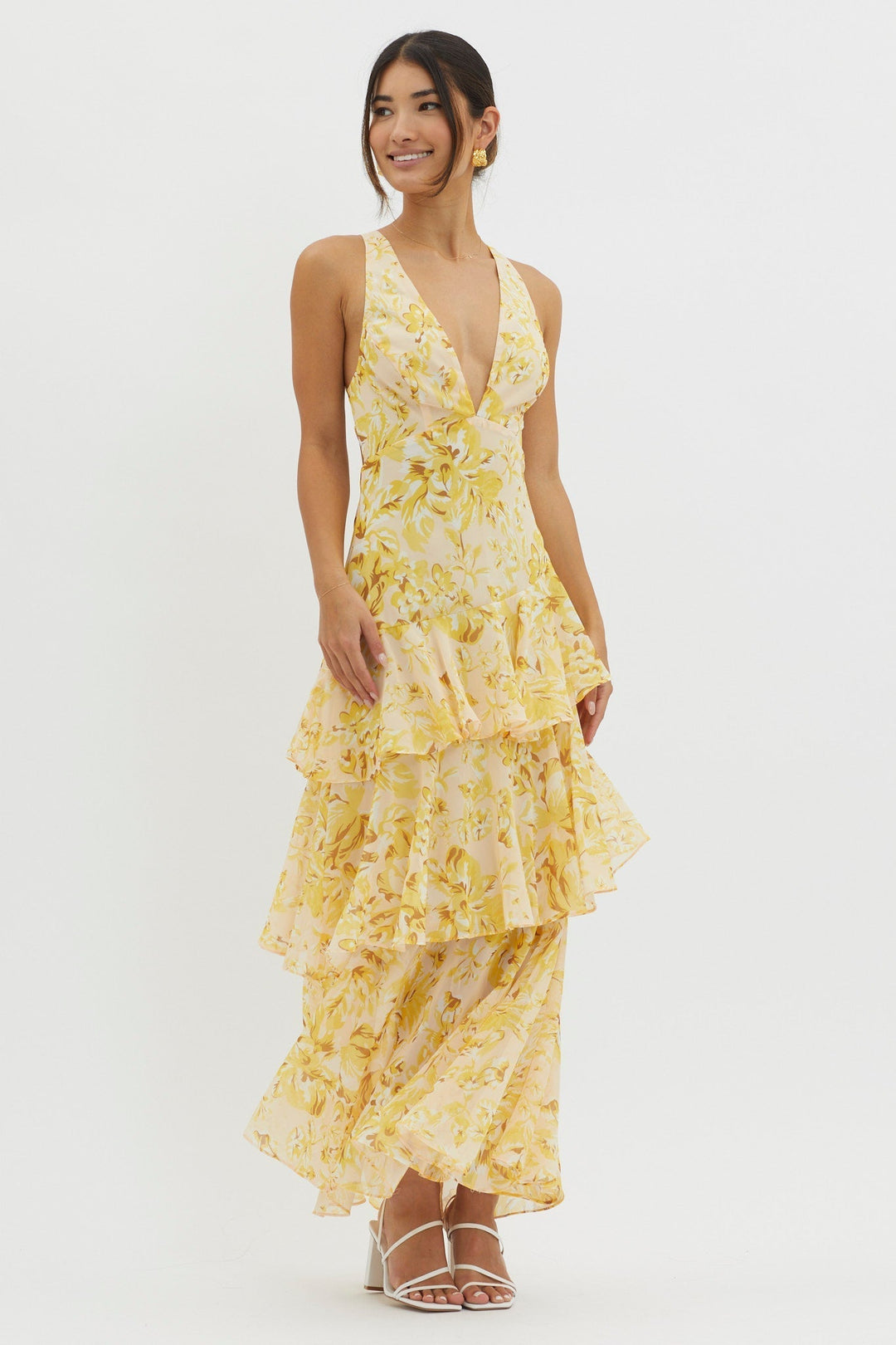 LISA | Bloemen Volant Maxi Jurk