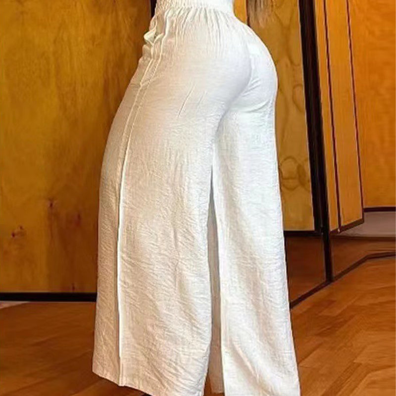 Savannah | Hoog Getailleerde Flared Broek met Riemaccent