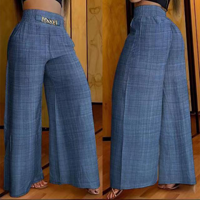 Savannah | Hoog Getailleerde Flared Broek met Riemaccent