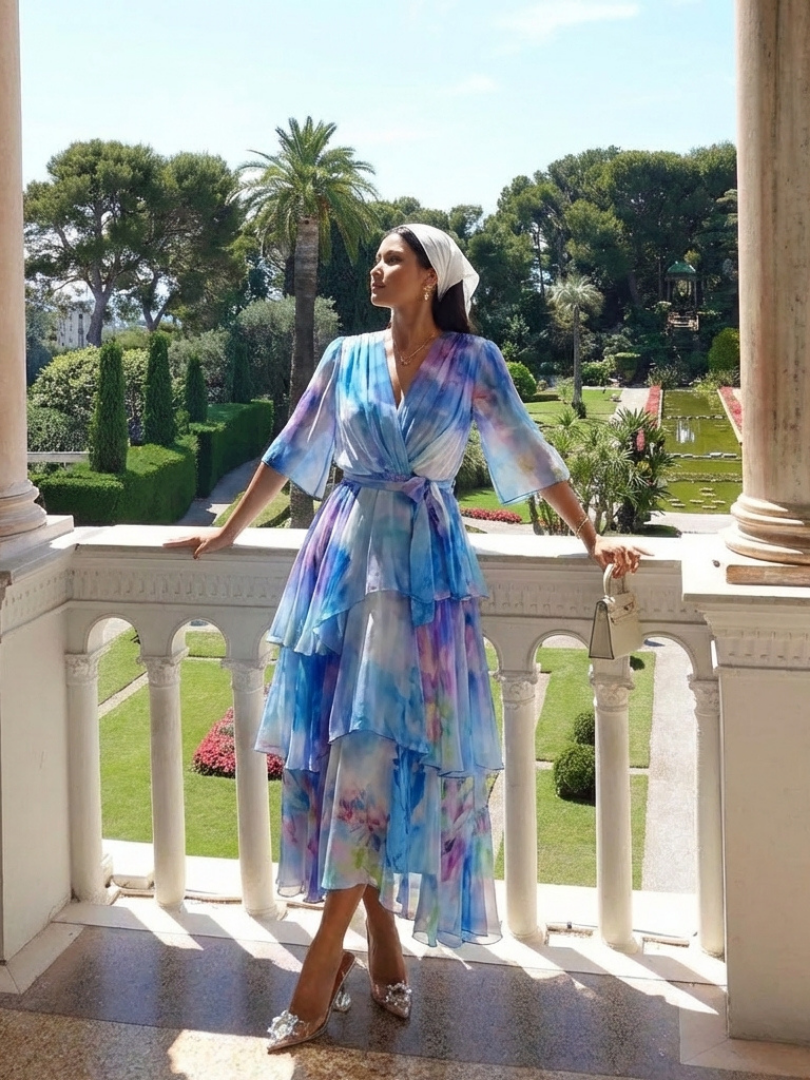 Amelie™ | Maxi-jurk met strikceintuur