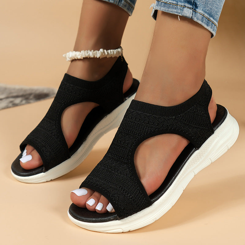 Robin | Zwarte Sleehak Sandalen