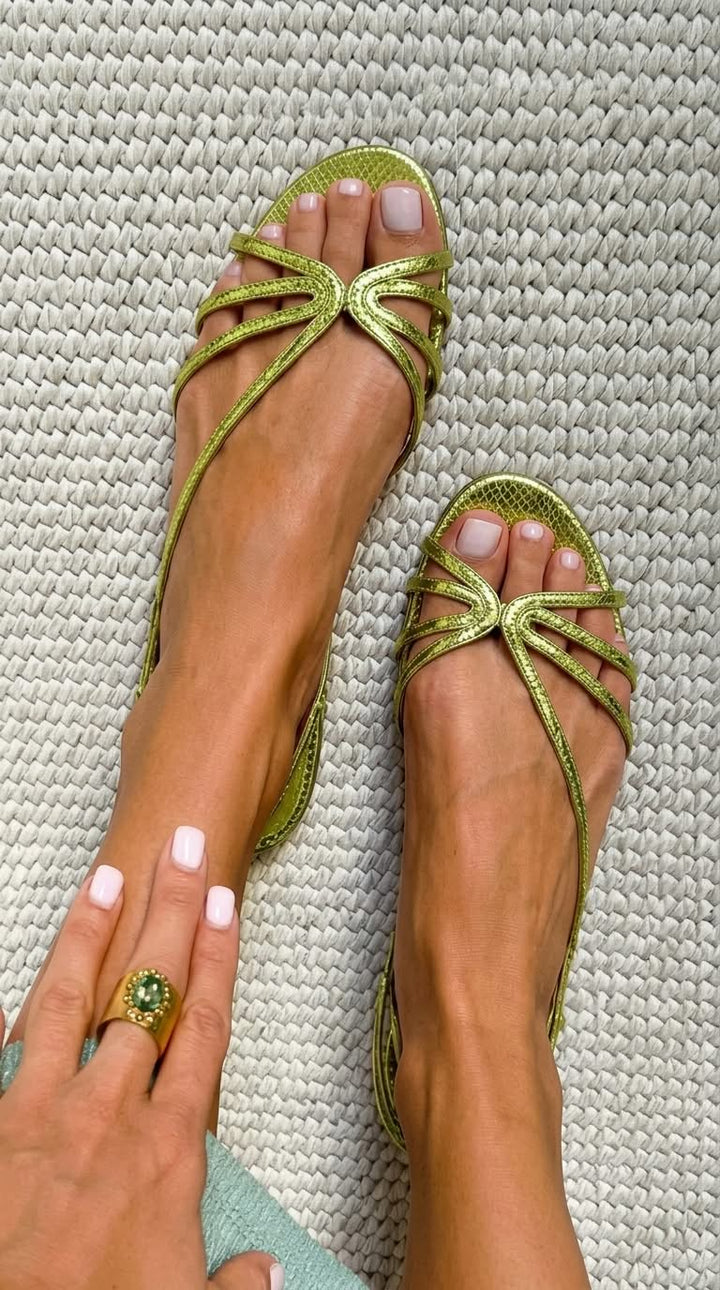 Aurelia™ | Metallic sandalen met gevlochten bandjes